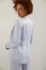 Fitted double breast sateen blazer sold by Tristan Style