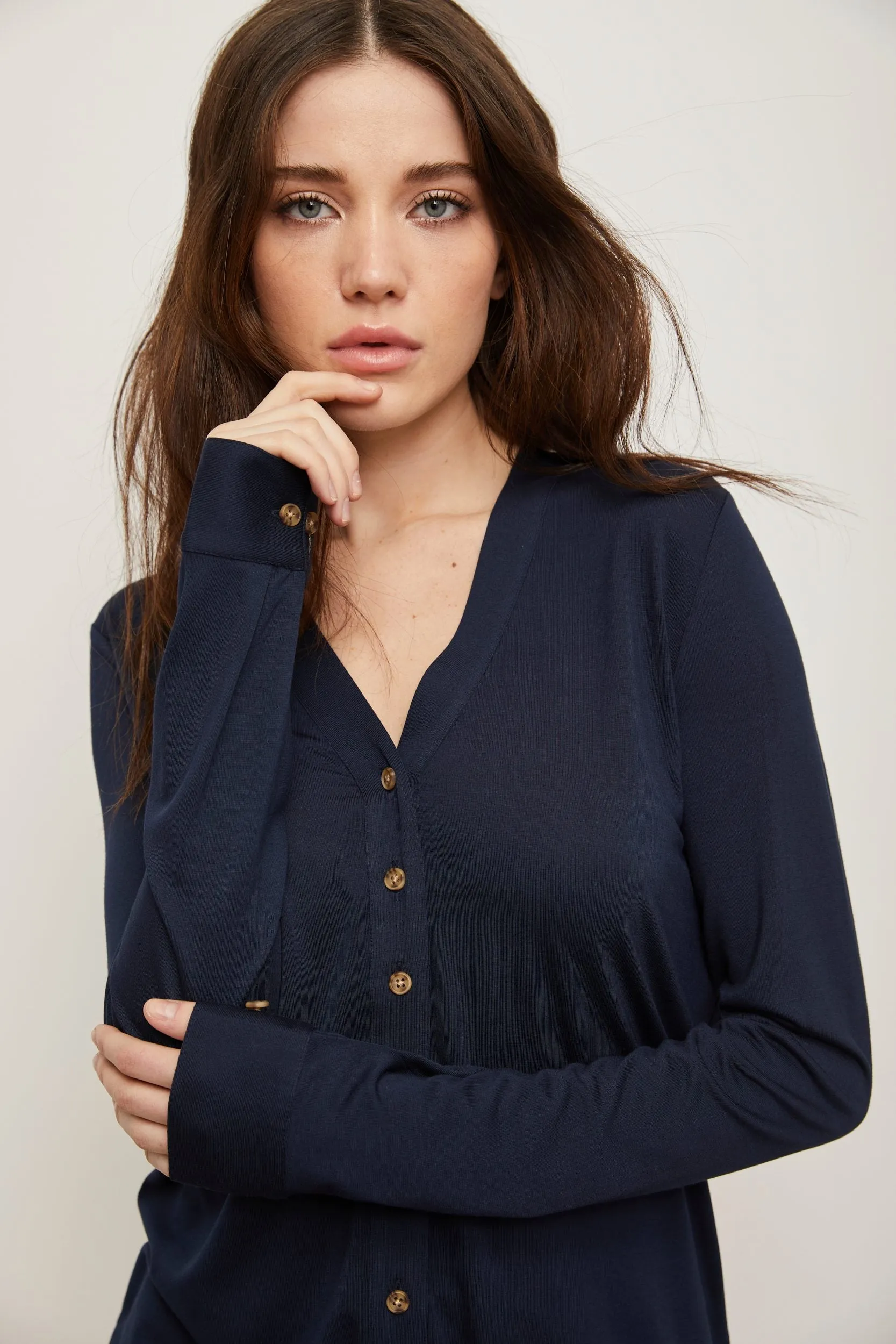 Jersey top tied at front sold by Tristan Style product image thumbnail 3