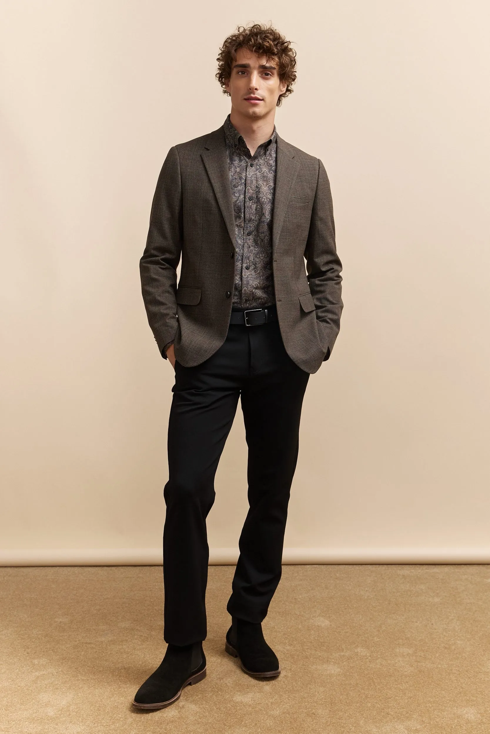 Paisley print fitted shirt with button down collar sold by Tristan Style product image thumbnail 5