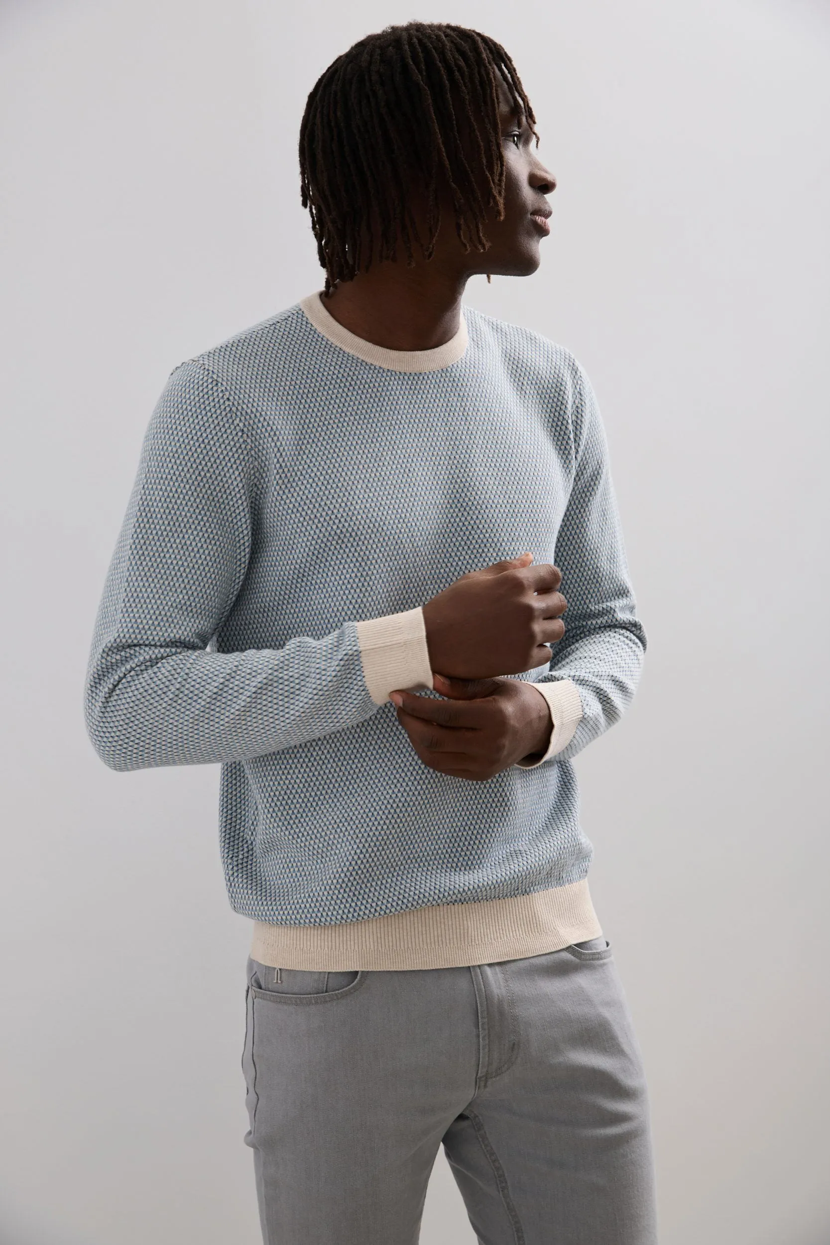 Jacquard Crew Neck Sweater sold by Tristan Style