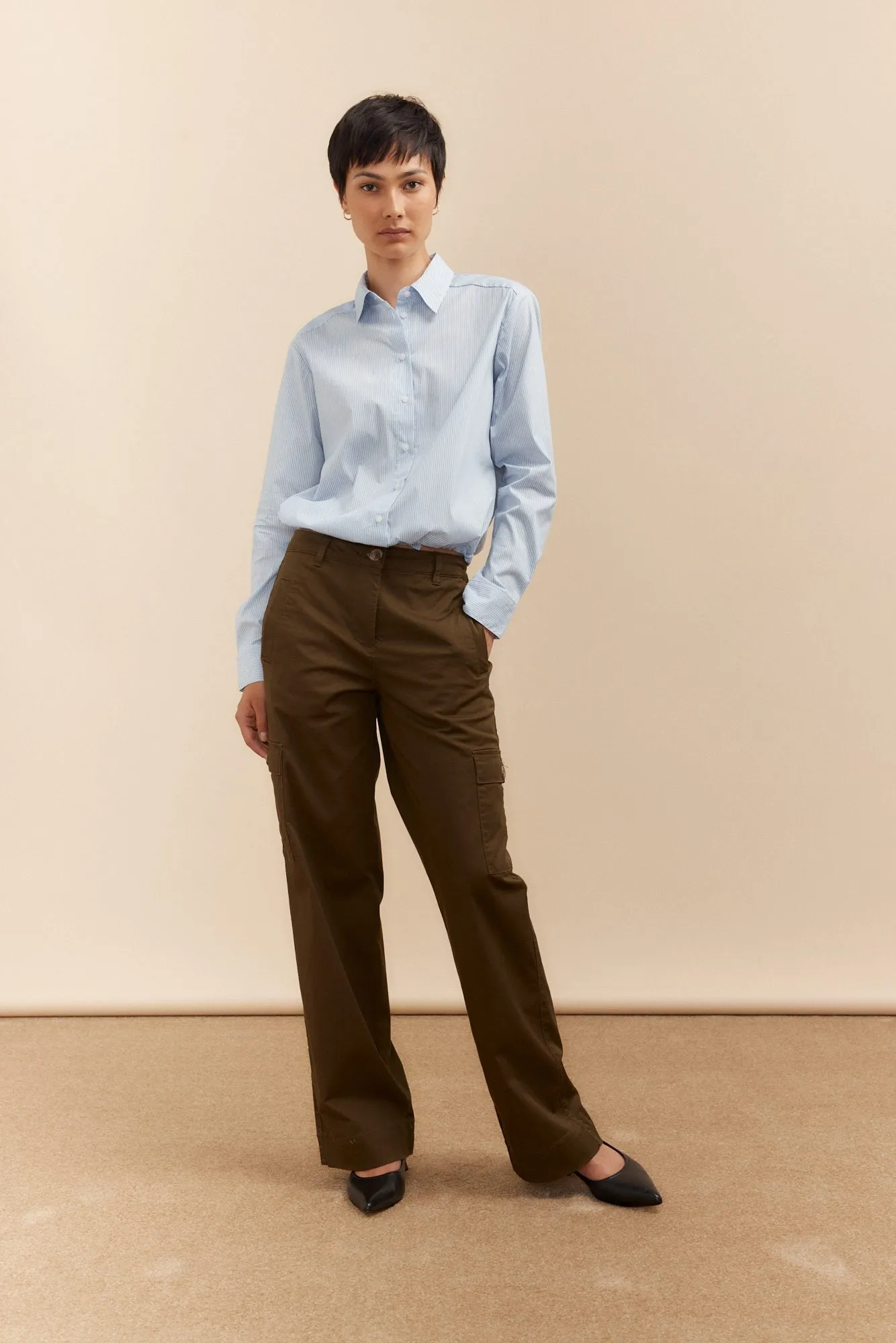 Wide leg cargo pants sold by Tristan Style