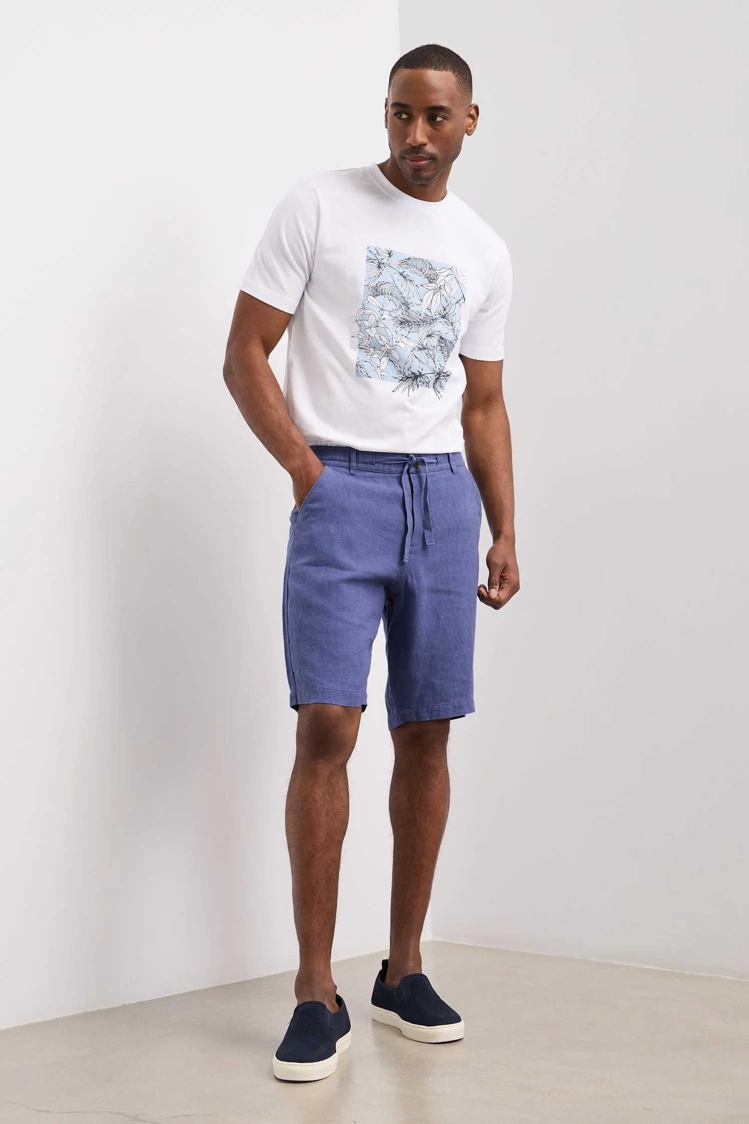 Linen bermuda shorts sold by Tristan Style
