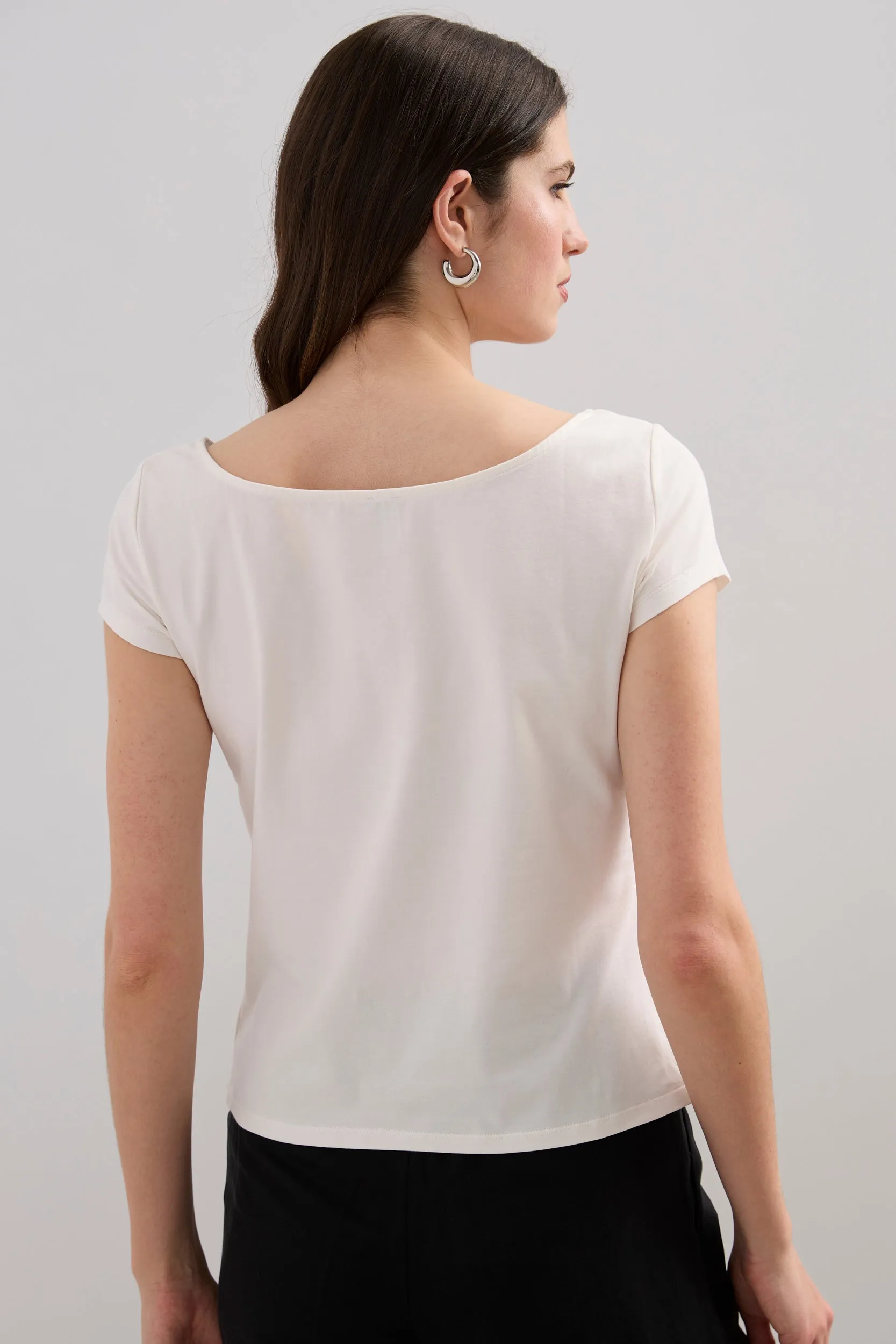 T-shirt with ballerina neckline sold by Tristan Style product image thumbnail 2