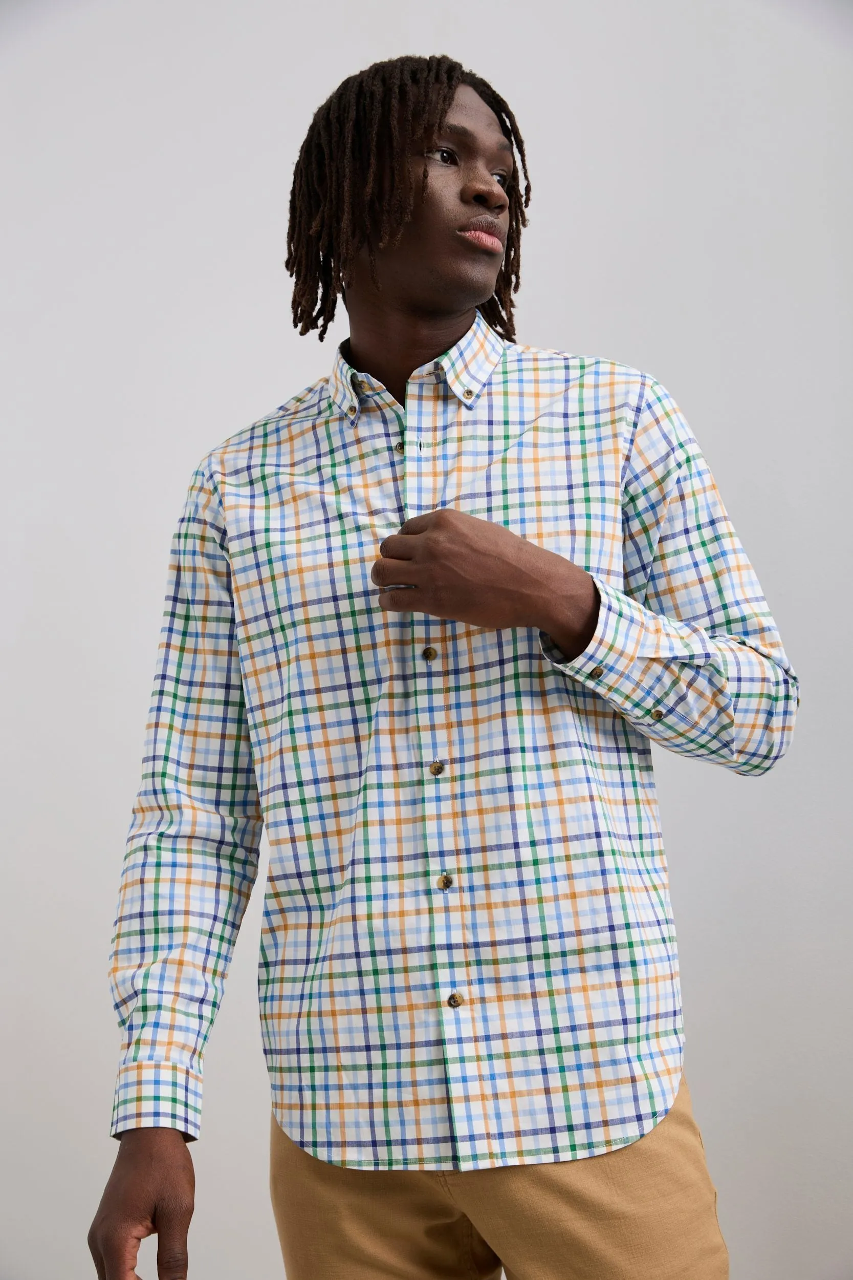 Semi-fitted check shirt sold by Tristan Style
