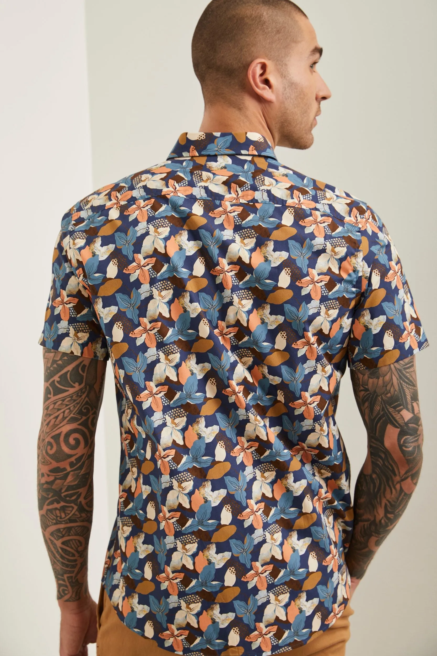 Fitted floral print shirt sold by Tristan Style product image thumbnail 2