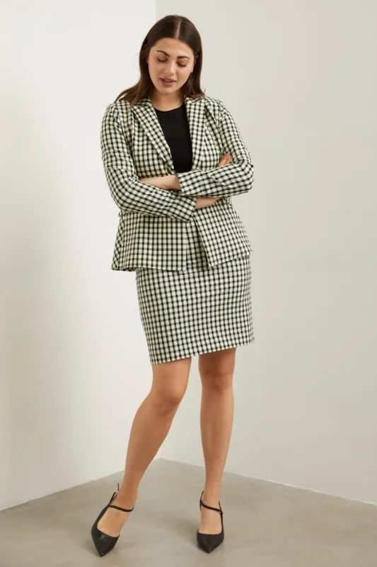 Plaid pencil skirt sold by Tristan Style