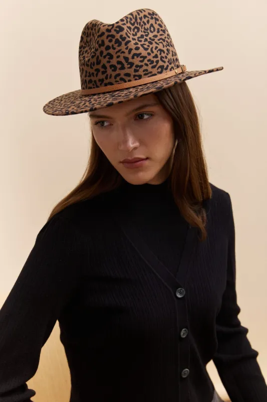 Leopard-print hat sold by Tristan Style