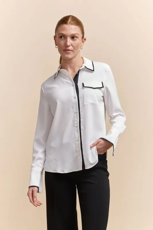 Blouse with contrast details sold by Tristan Style