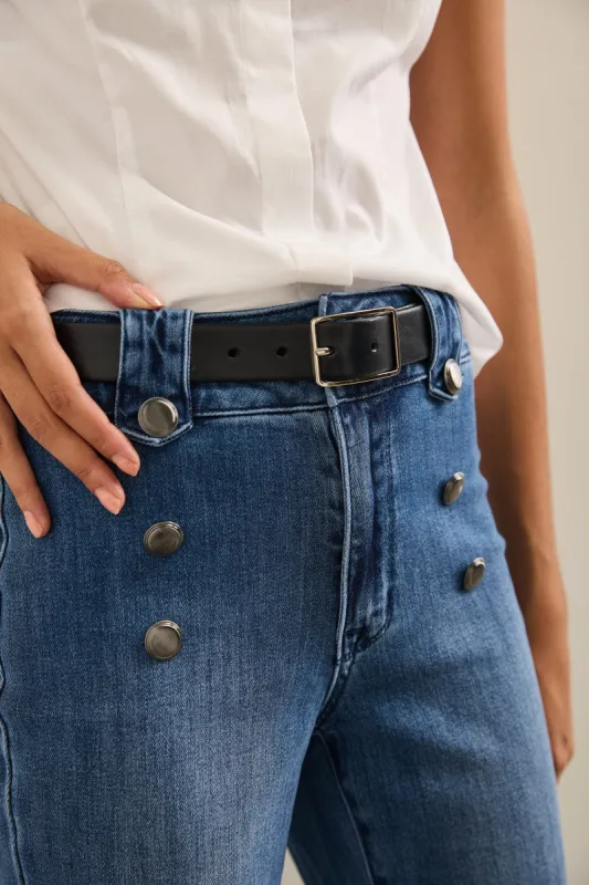 Essential leather belt sold by Tristan Style