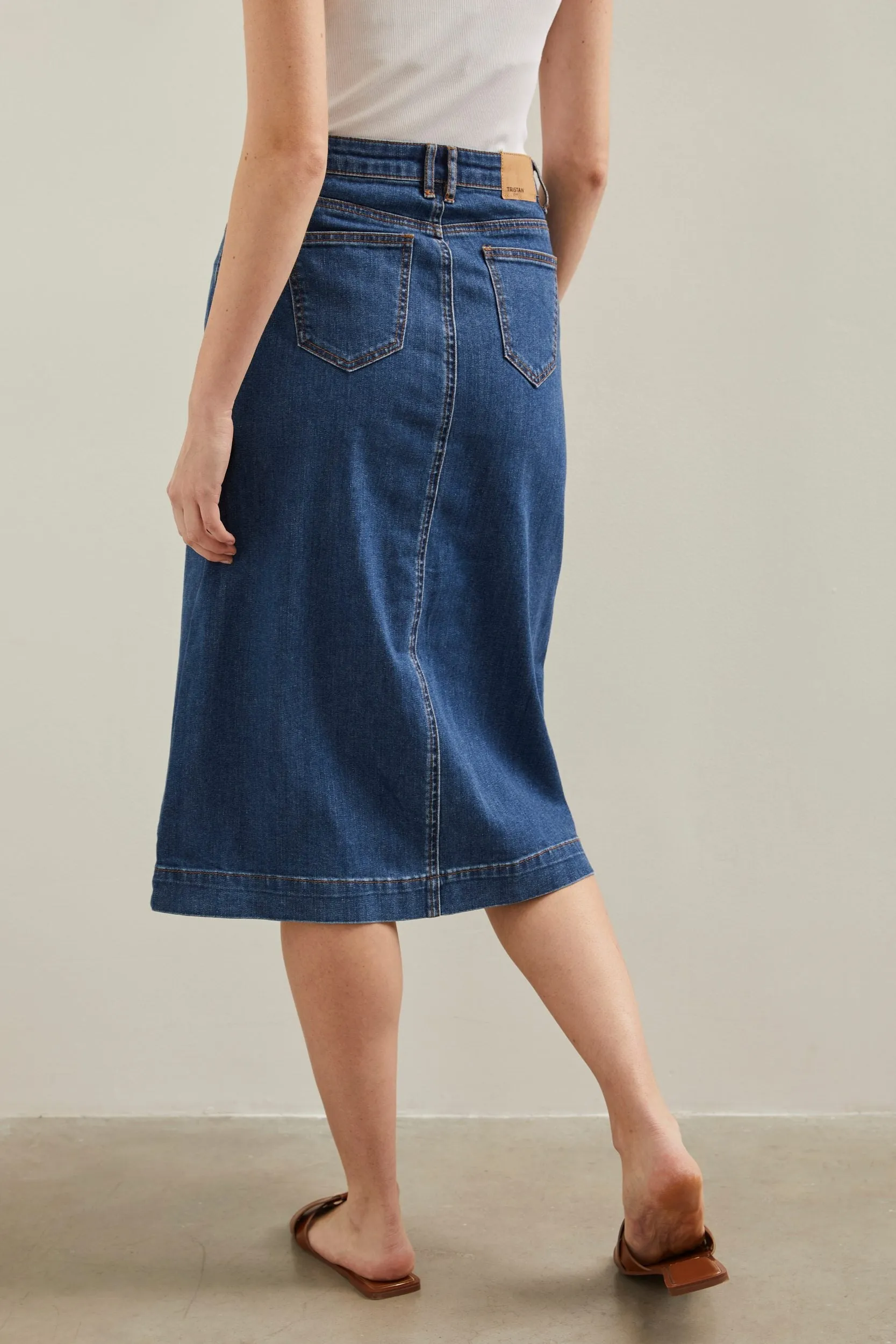 A line denim skirt sold by Tristan Style product image thumbnail 3