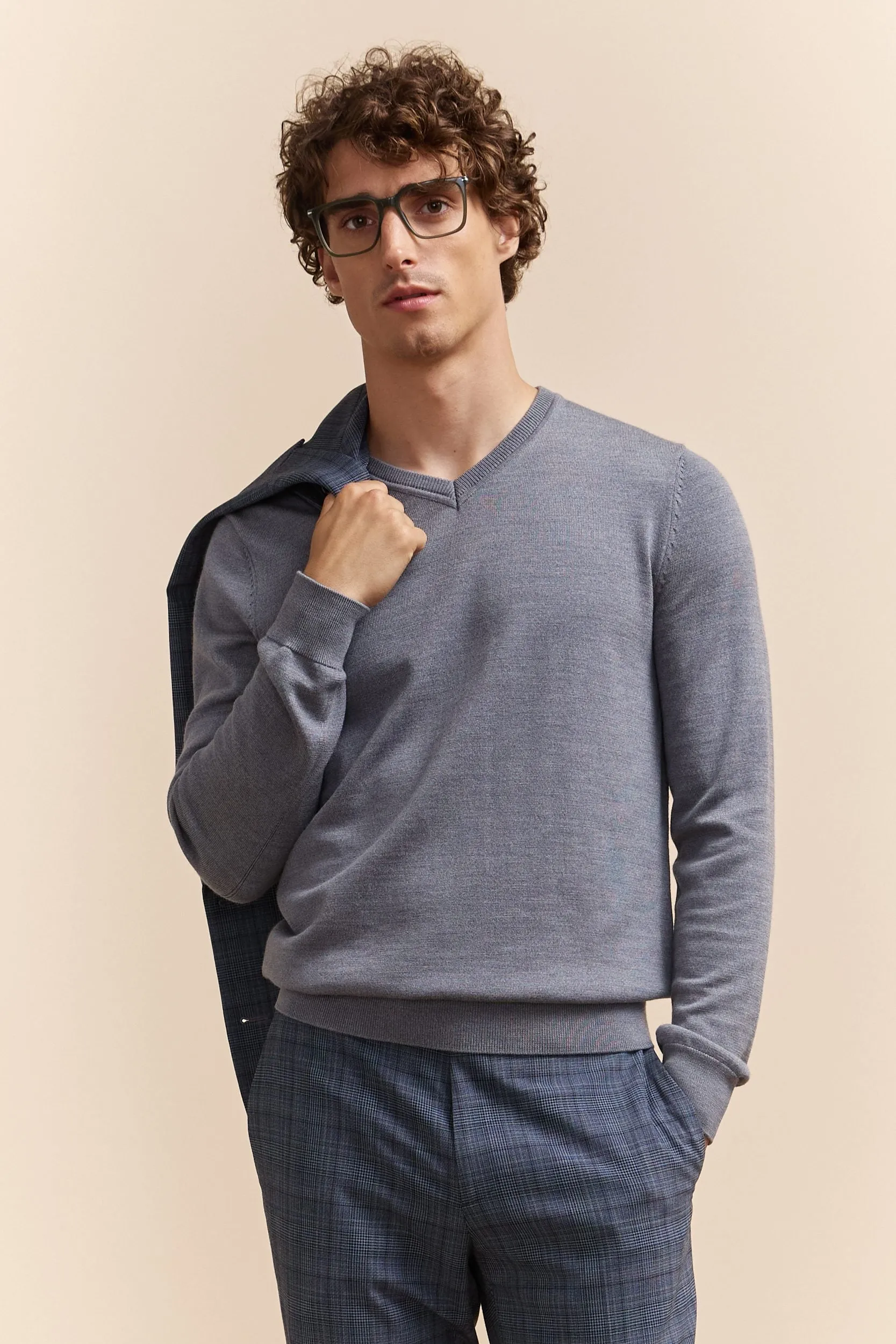 Merino wool V-neck sweater sold by Tristan Style product image thumbnail 2