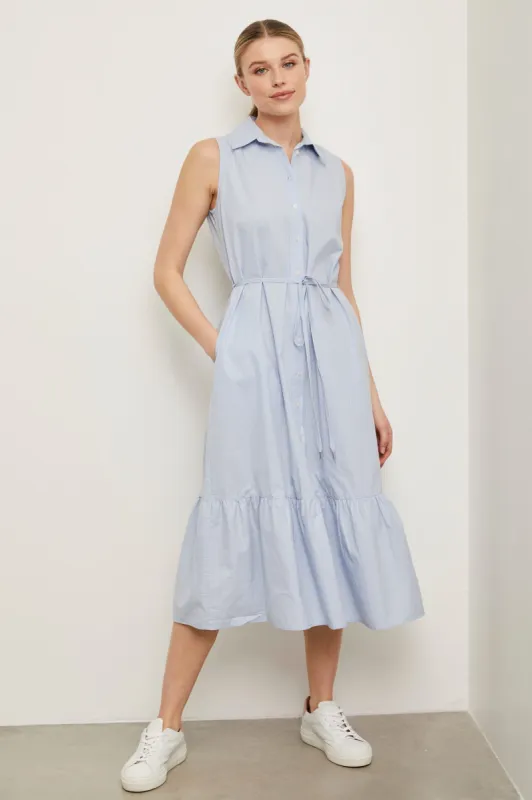Striped shirt dress with frill sold by Tristan Style