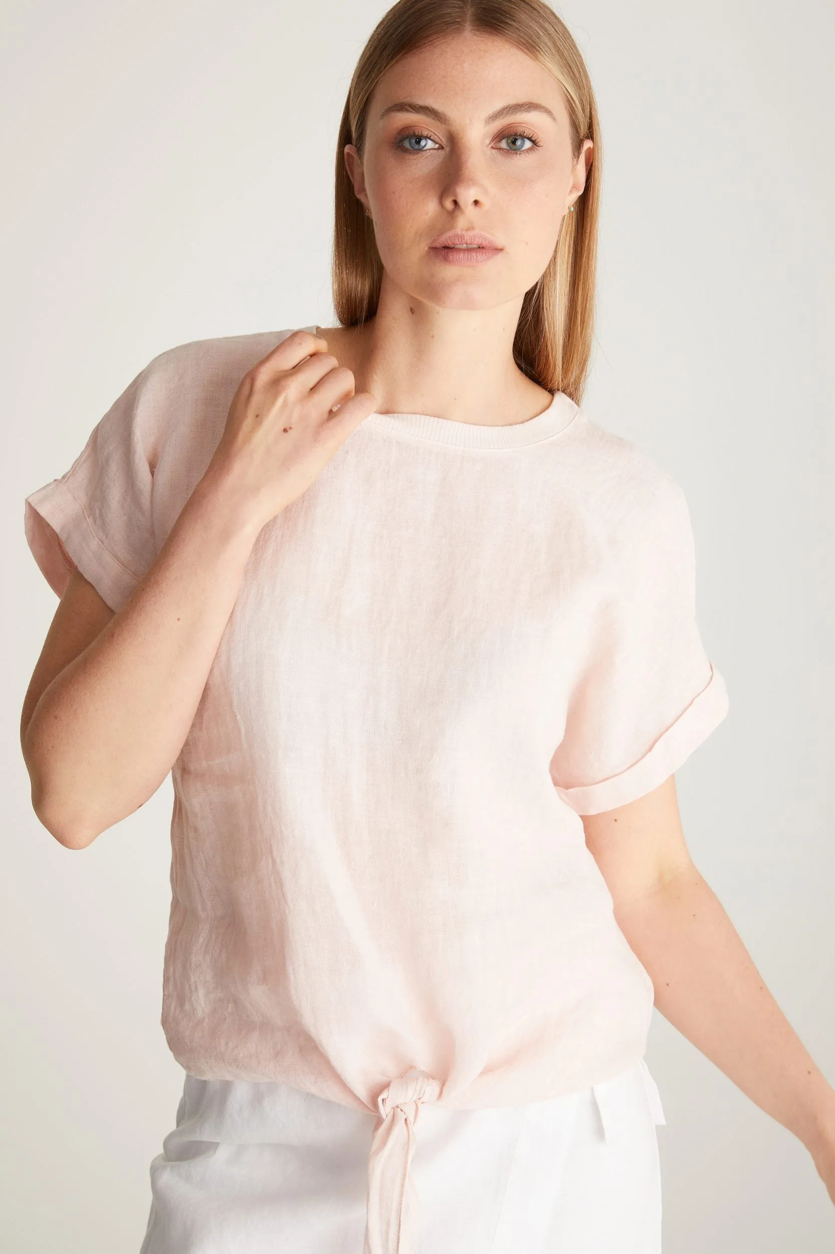 Dropped shoulder top tied at front sold by Tristan Style product image thumbnail 5