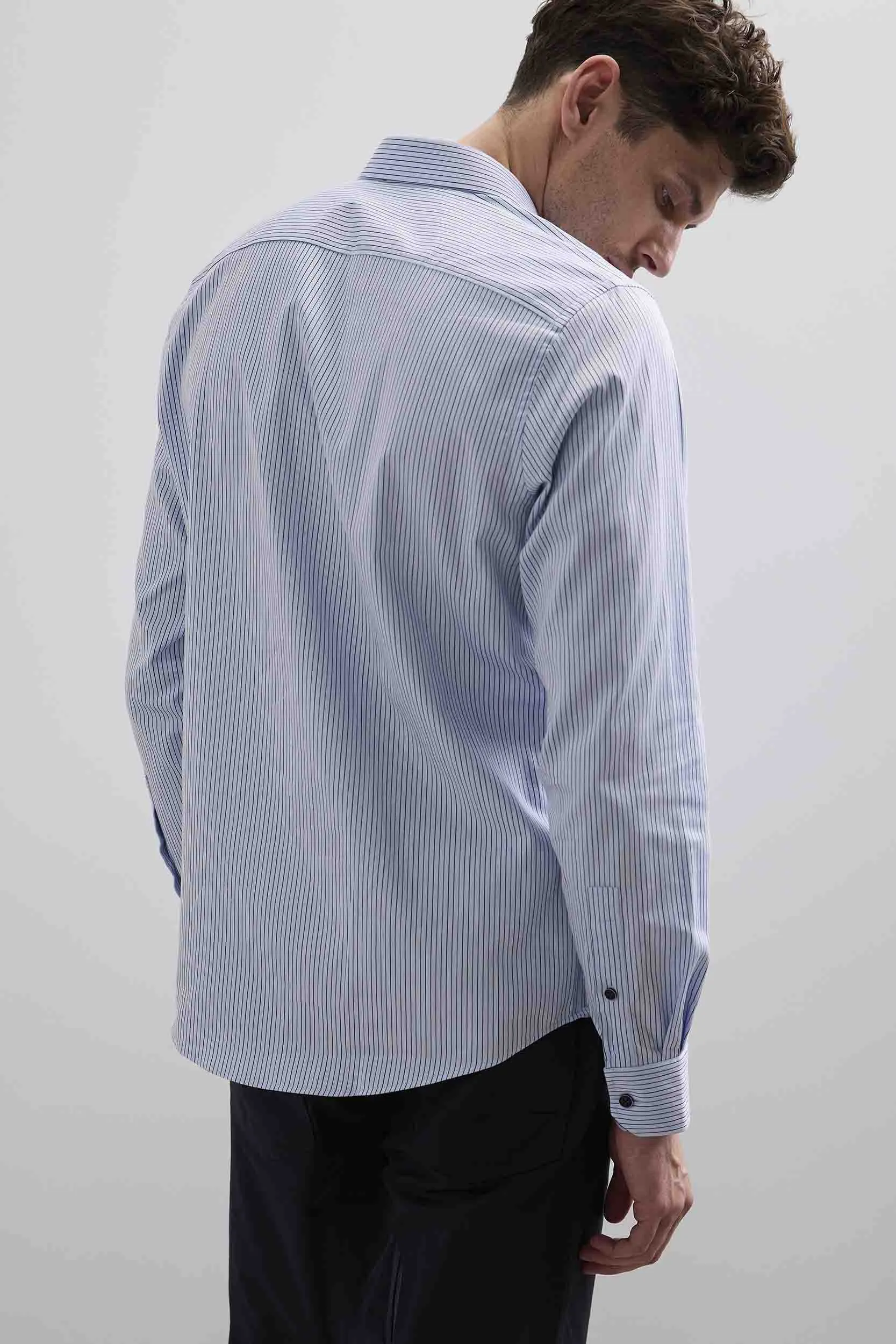 Stripe textured fitted shirt sold by Tristan Style product image thumbnail 2