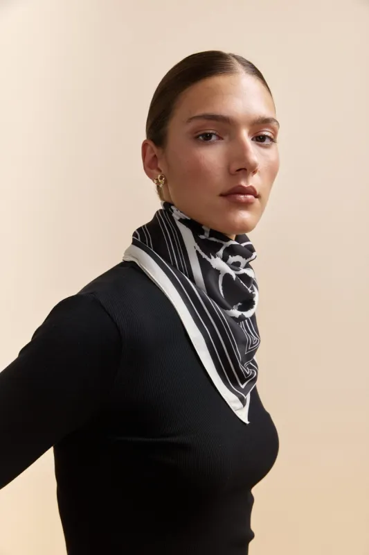 Square scarf with floral print sold by Tristan Style
