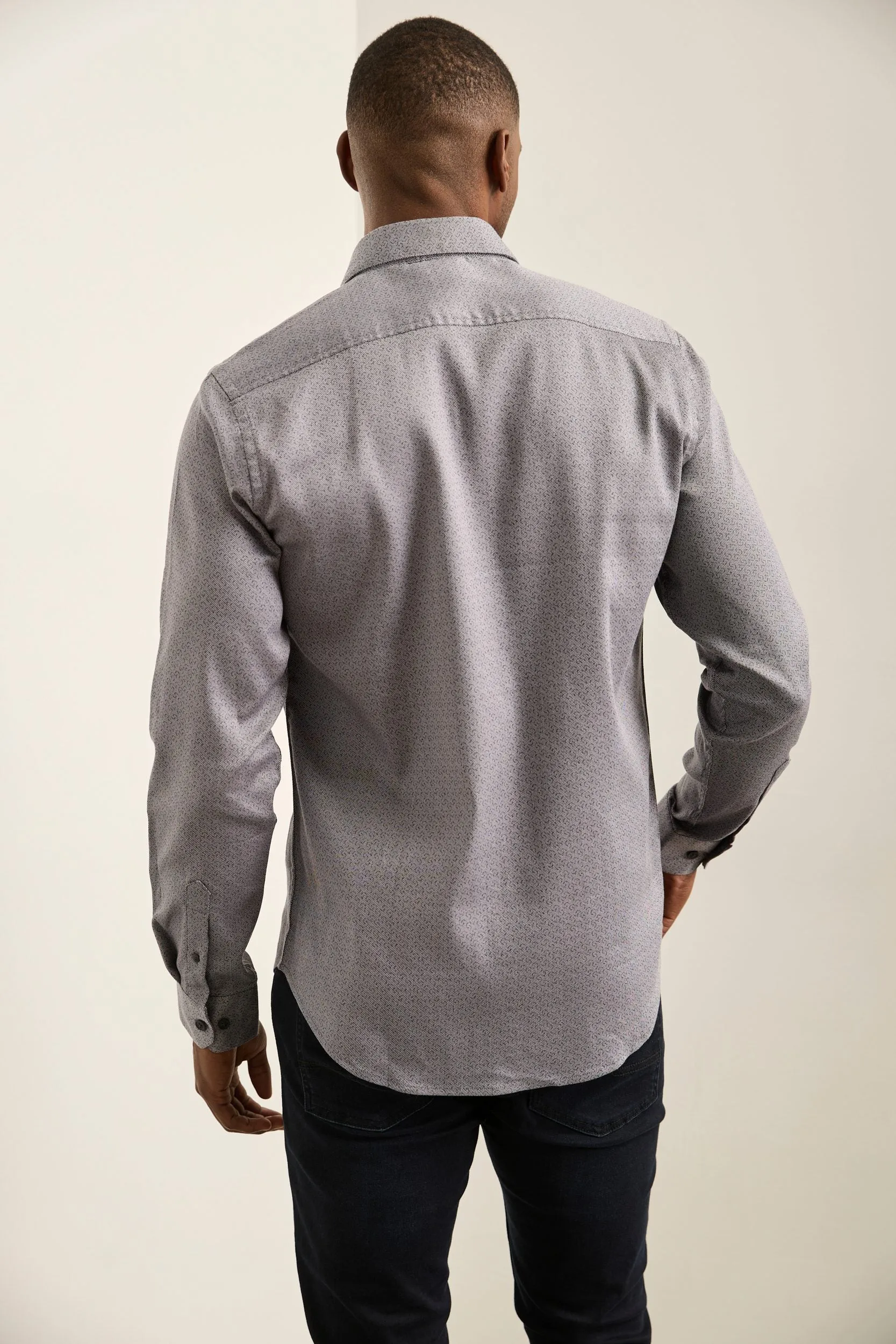 Fitted stretch shirt with prin sold by Tristan Style product image thumbnail 3