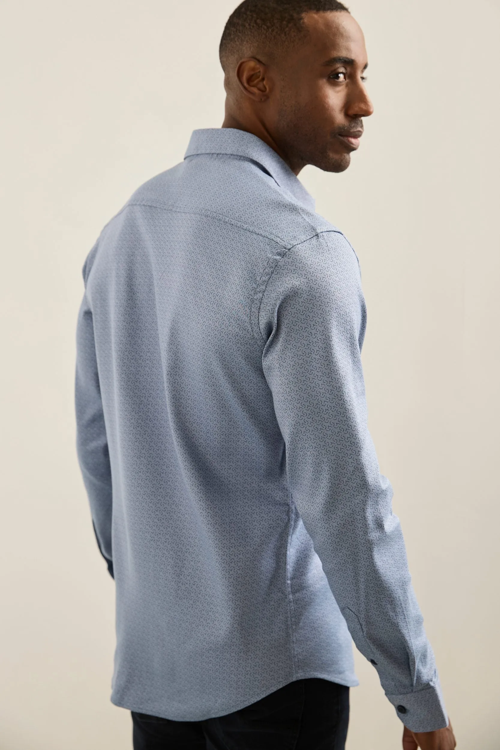 Fitted stretch shirt with prin sold by Tristan Style product image thumbnail 4