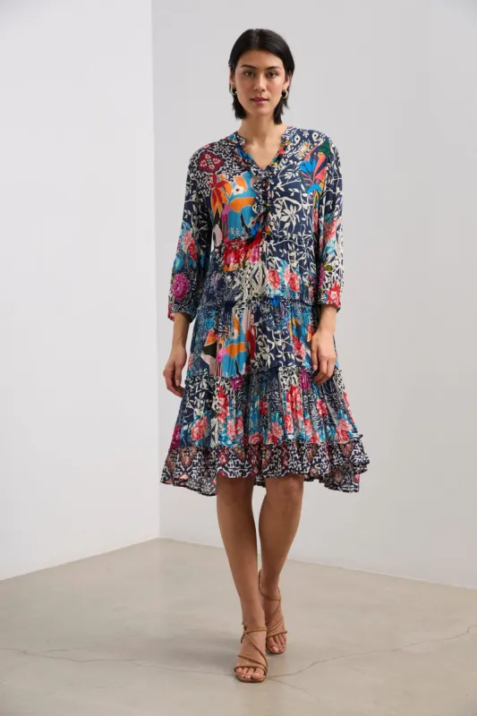 Printed dress with frills sold by Tristan Style