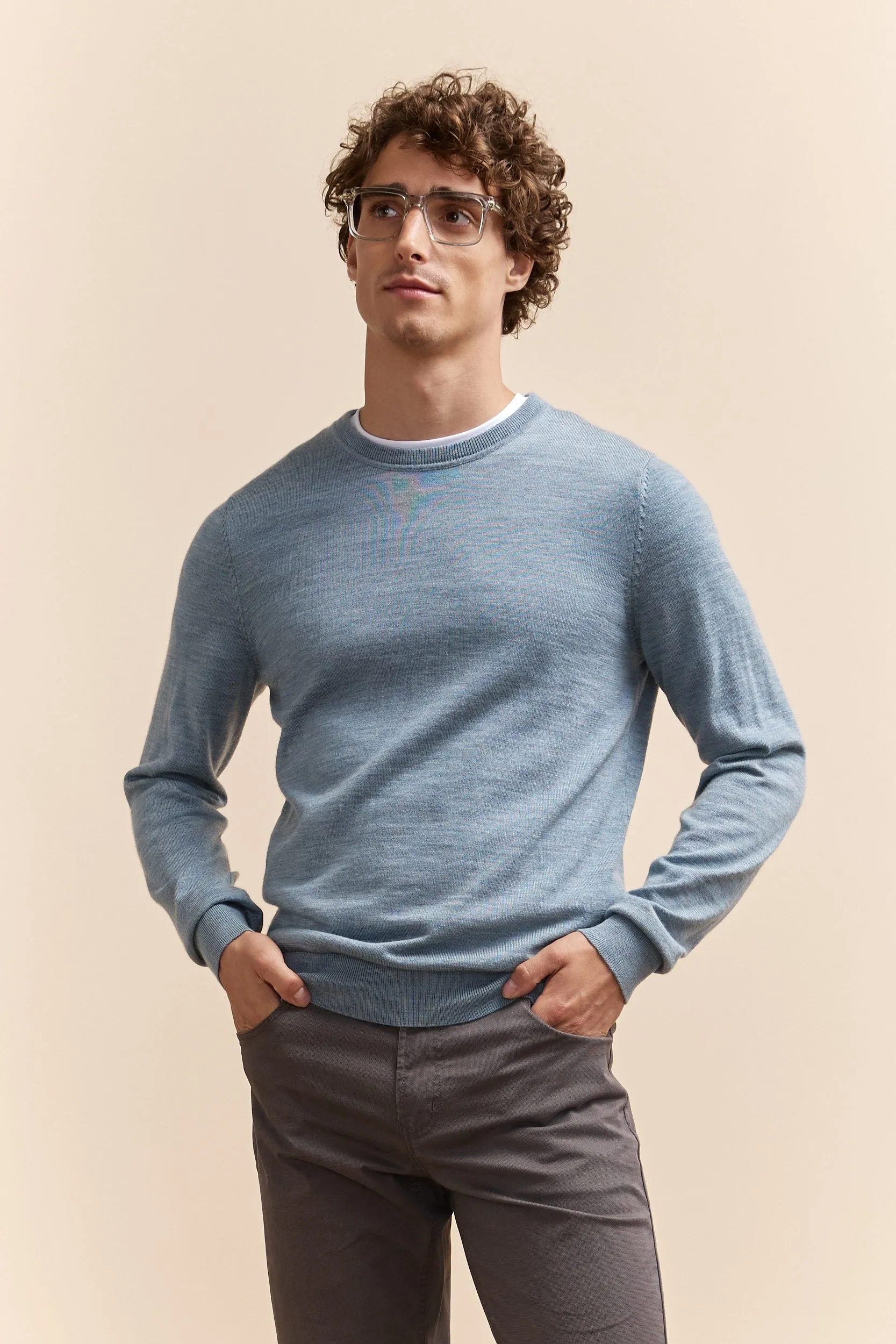 Merino wool crew neck sweater sold by Tristan Style product image thumbnail 5