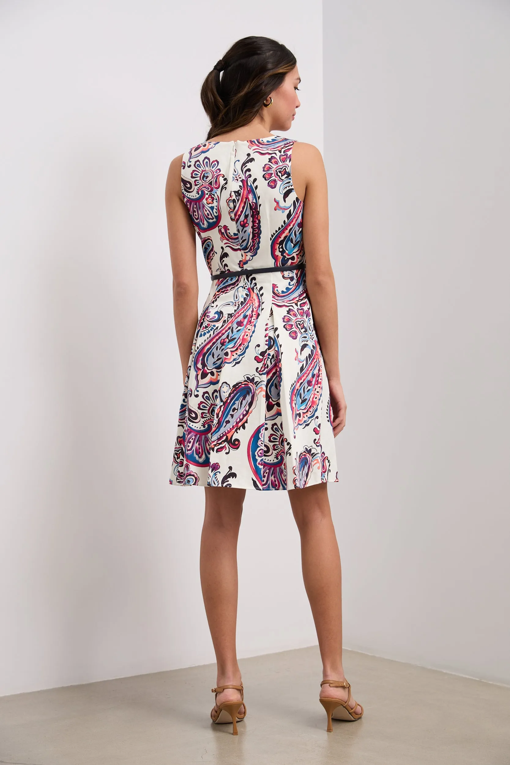 Paisley print dress with belt sold by Tristan Style product image thumbnail 2