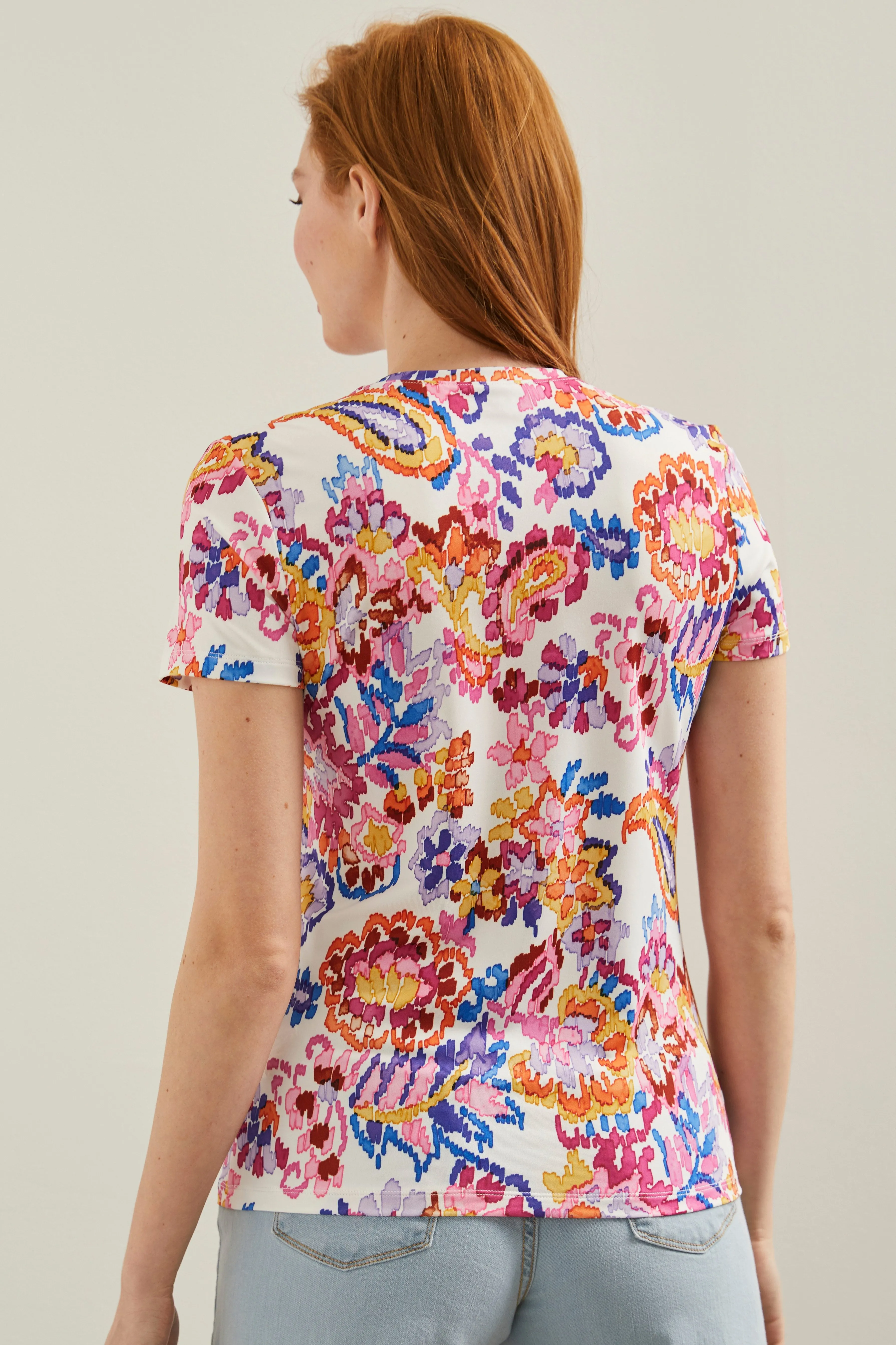 Floral print crew neck top sold by Tristan Style product image thumbnail 2