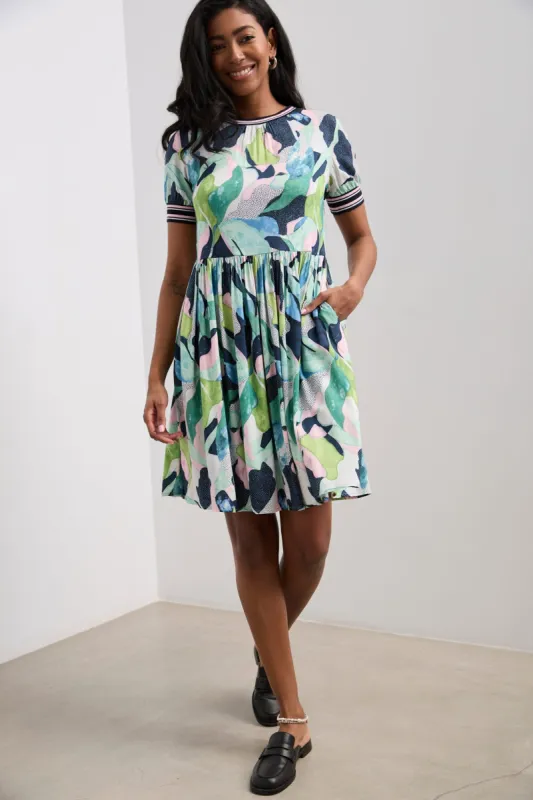 Flare hem printed dress sold by Tristan Style