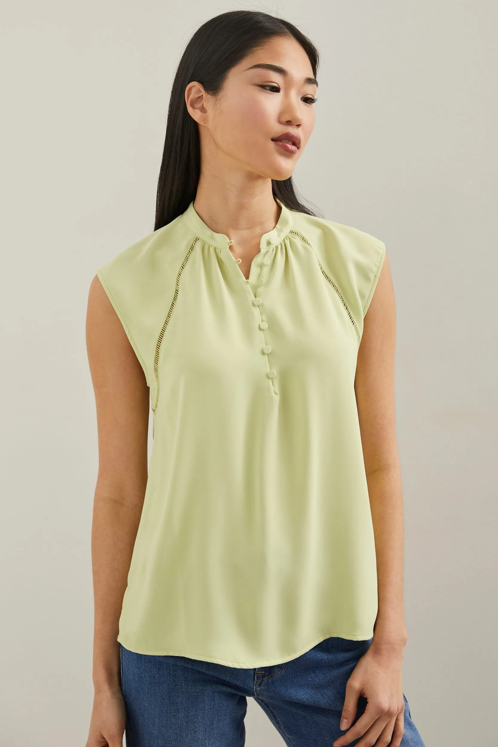 Sleeveless top with ribbon detail sold by Tristan Style product image thumbnail 5