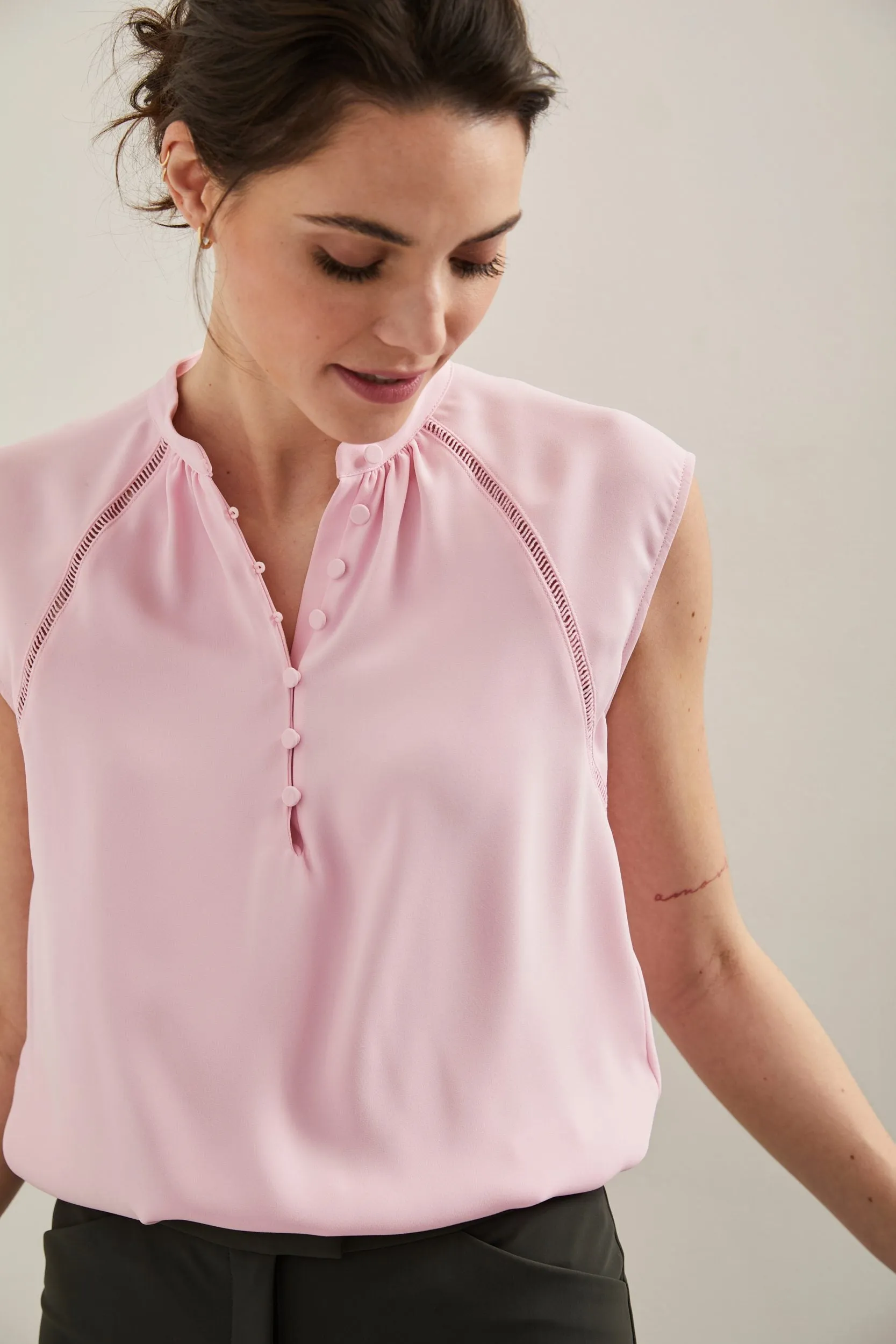 Sleeveless top with ribbon detail sold by Tristan Style product image thumbnail 3