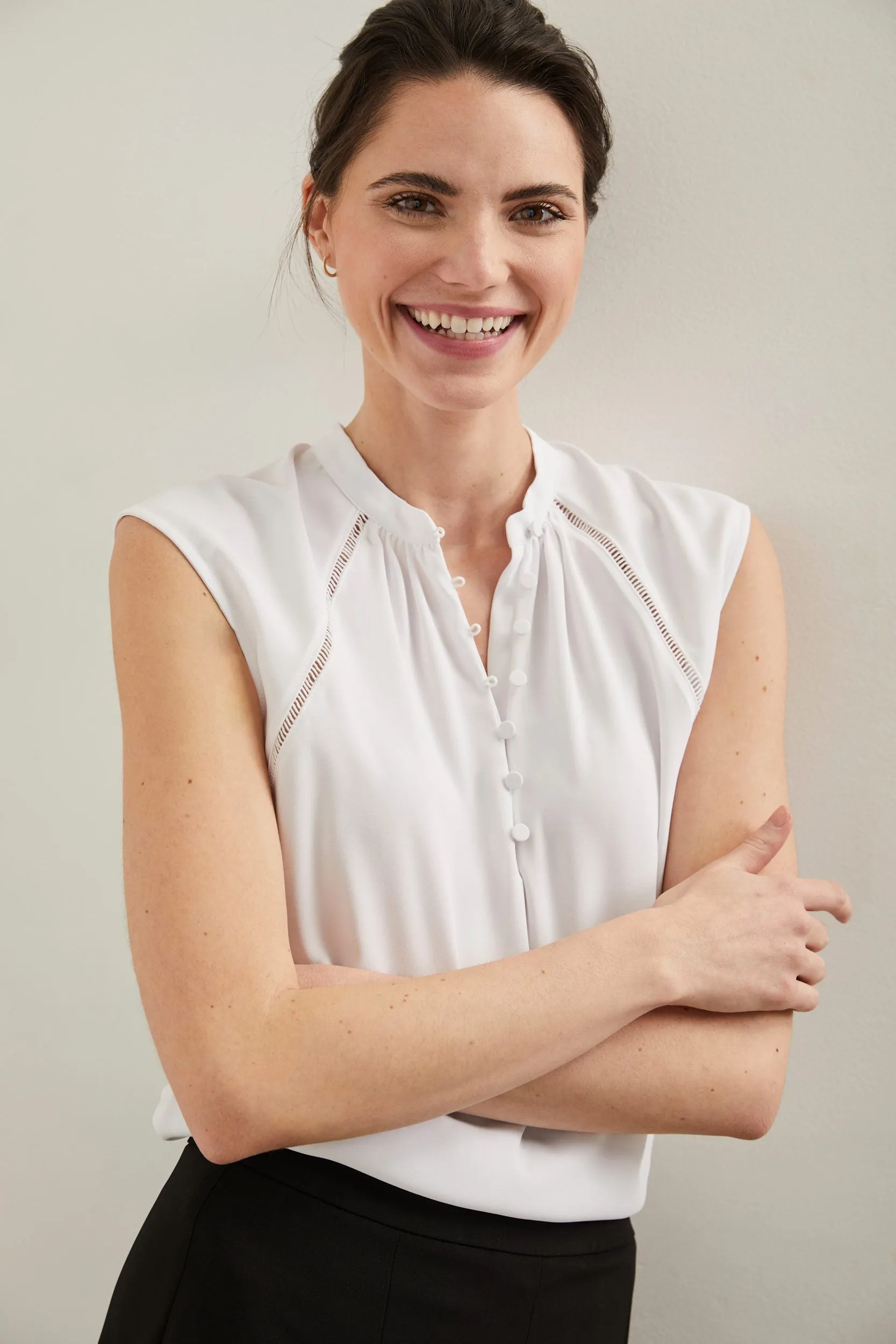 Sleeveless top with ribbon detail sold by Tristan Style