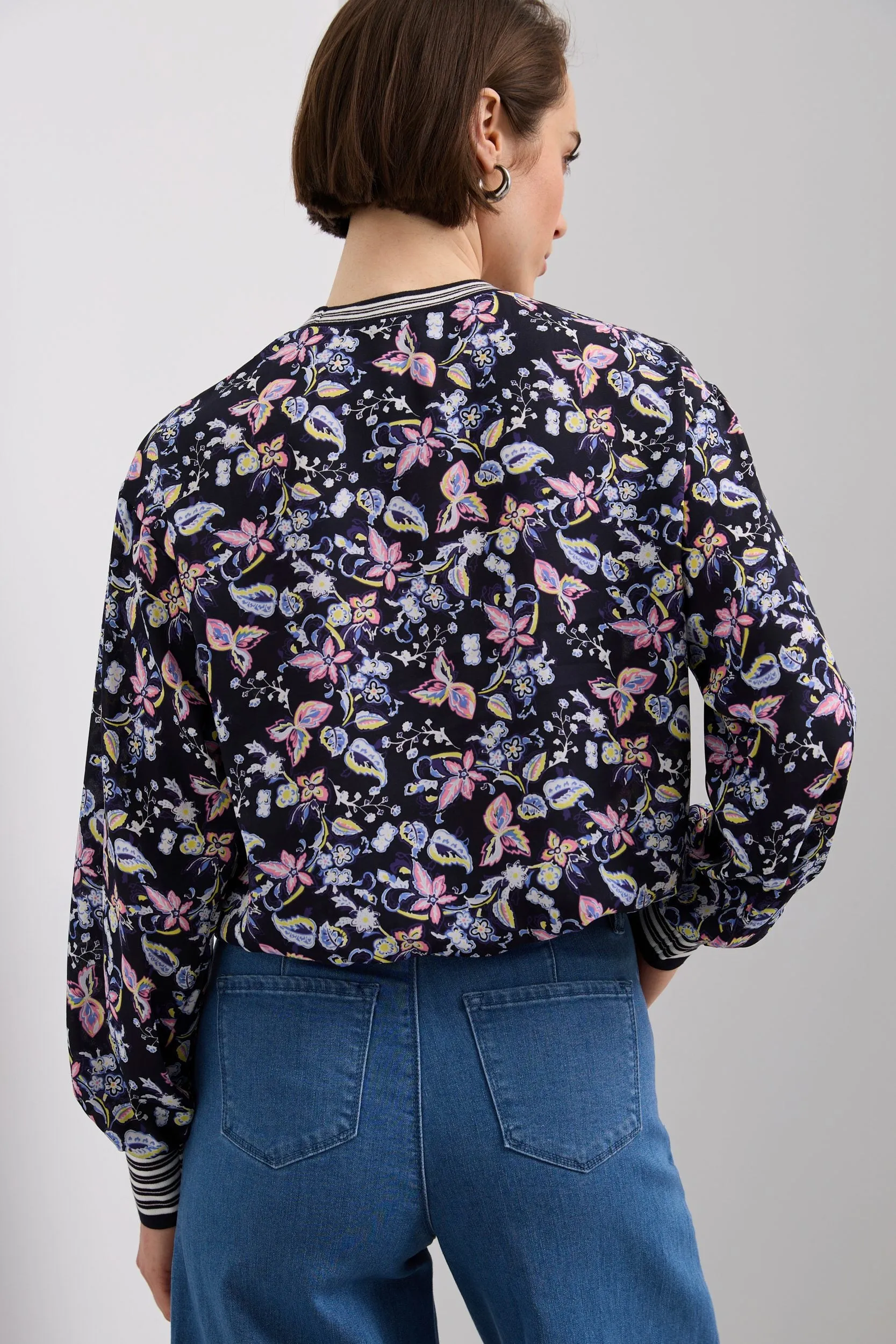 Oversized floral print shirt with drawstring sold by Tristan Style product image thumbnail 2