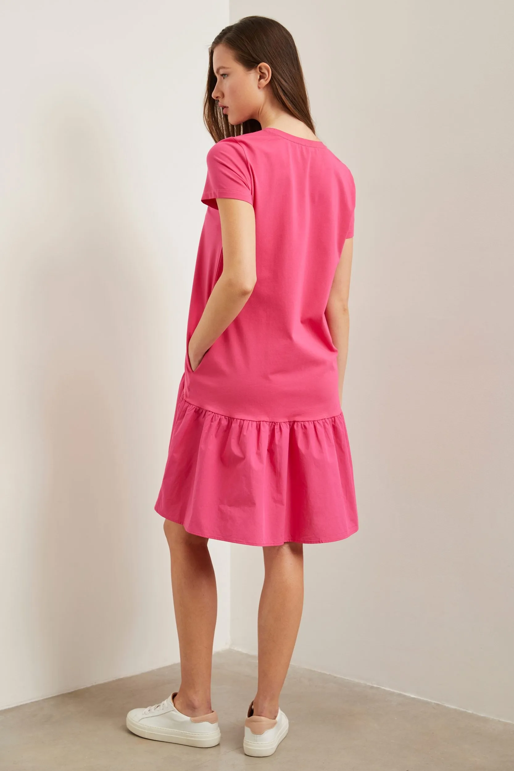 Jersey dress with poplin frill sold by Tristan Style product image thumbnail 4