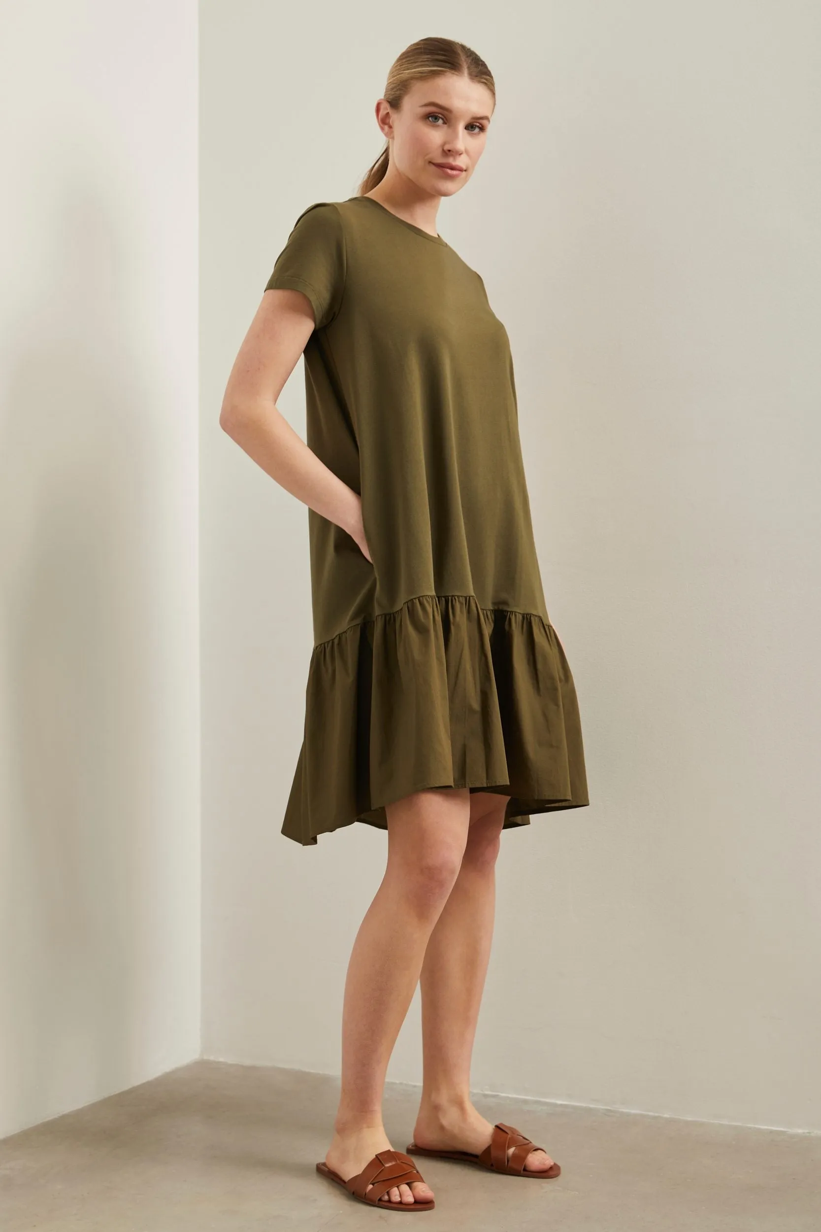Jersey dress with poplin frill sold by Tristan Style product image thumbnail 5