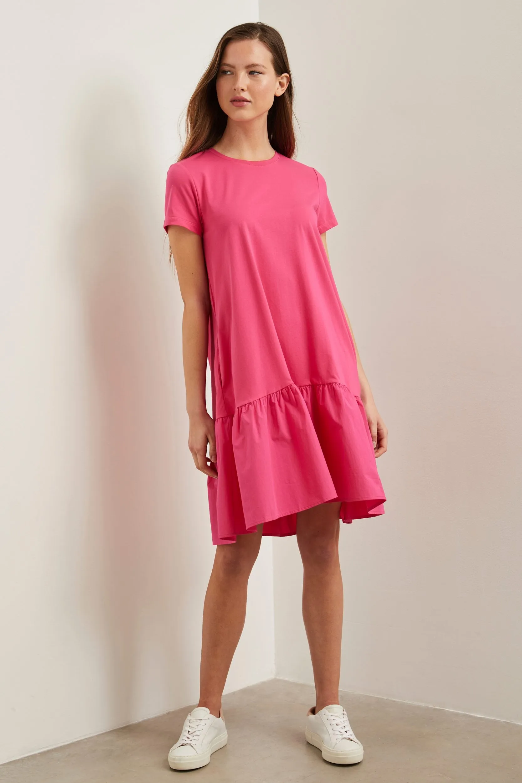 Jersey dress with poplin frill sold by Tristan Style product image thumbnail 3