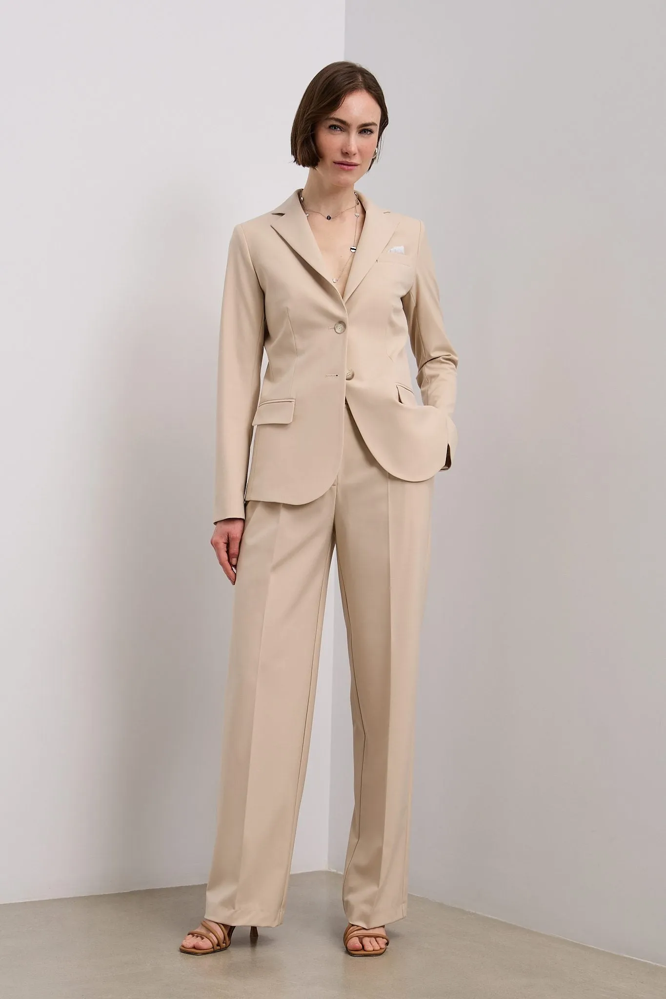 Wide leg pant with pleats sold by Tristan Style