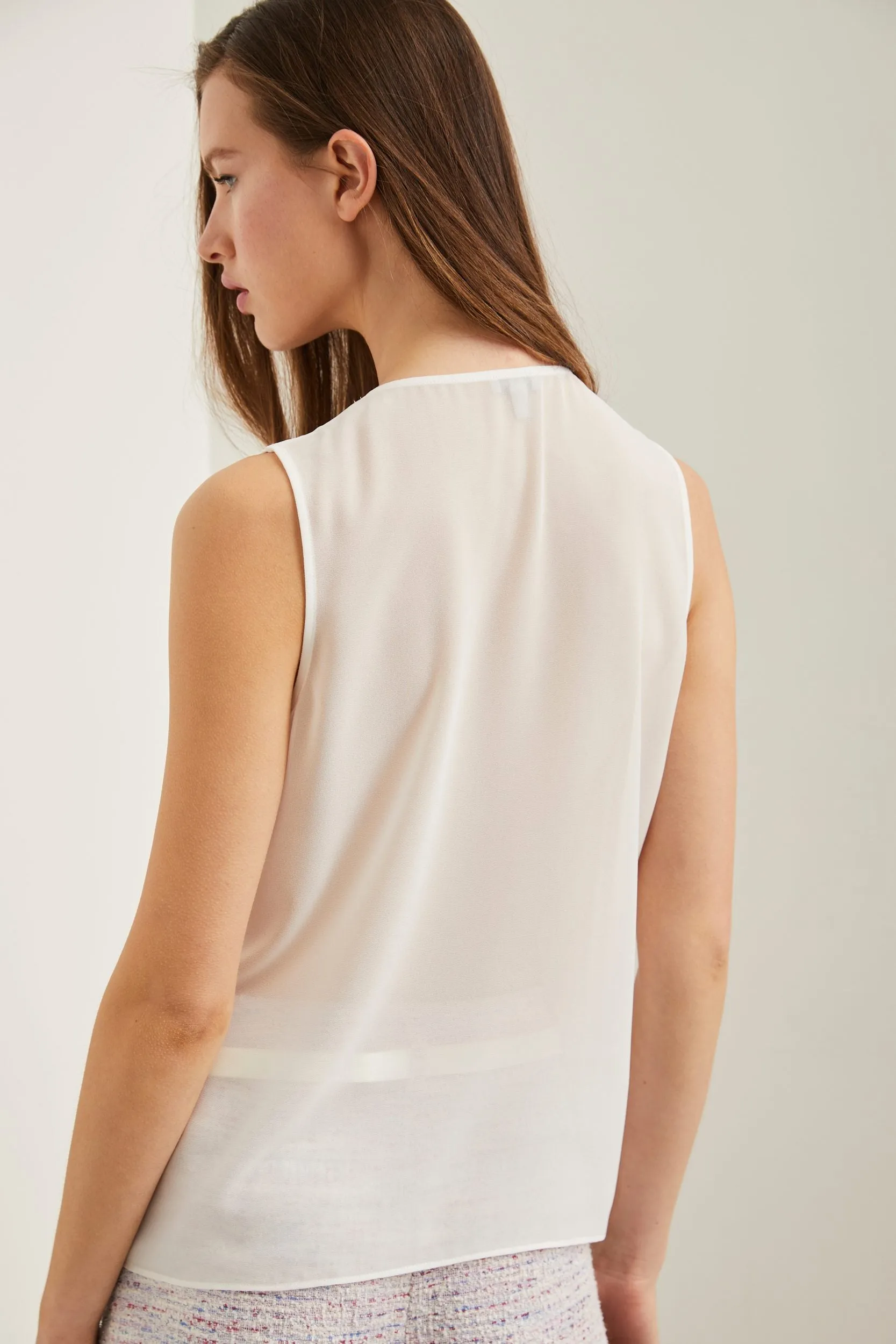 Sleeveless top with sequined front sold by Tristan Style product image thumbnail 2