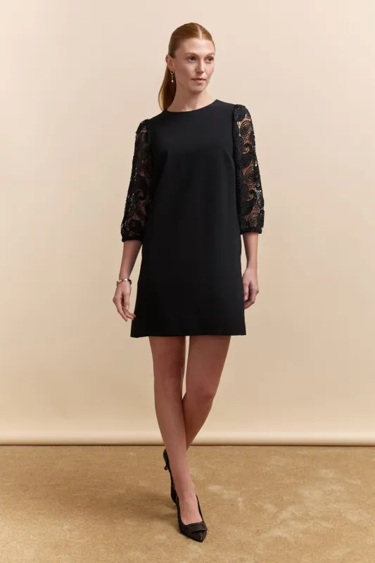 Straight dress with lace sleeves sold by Tristan Style