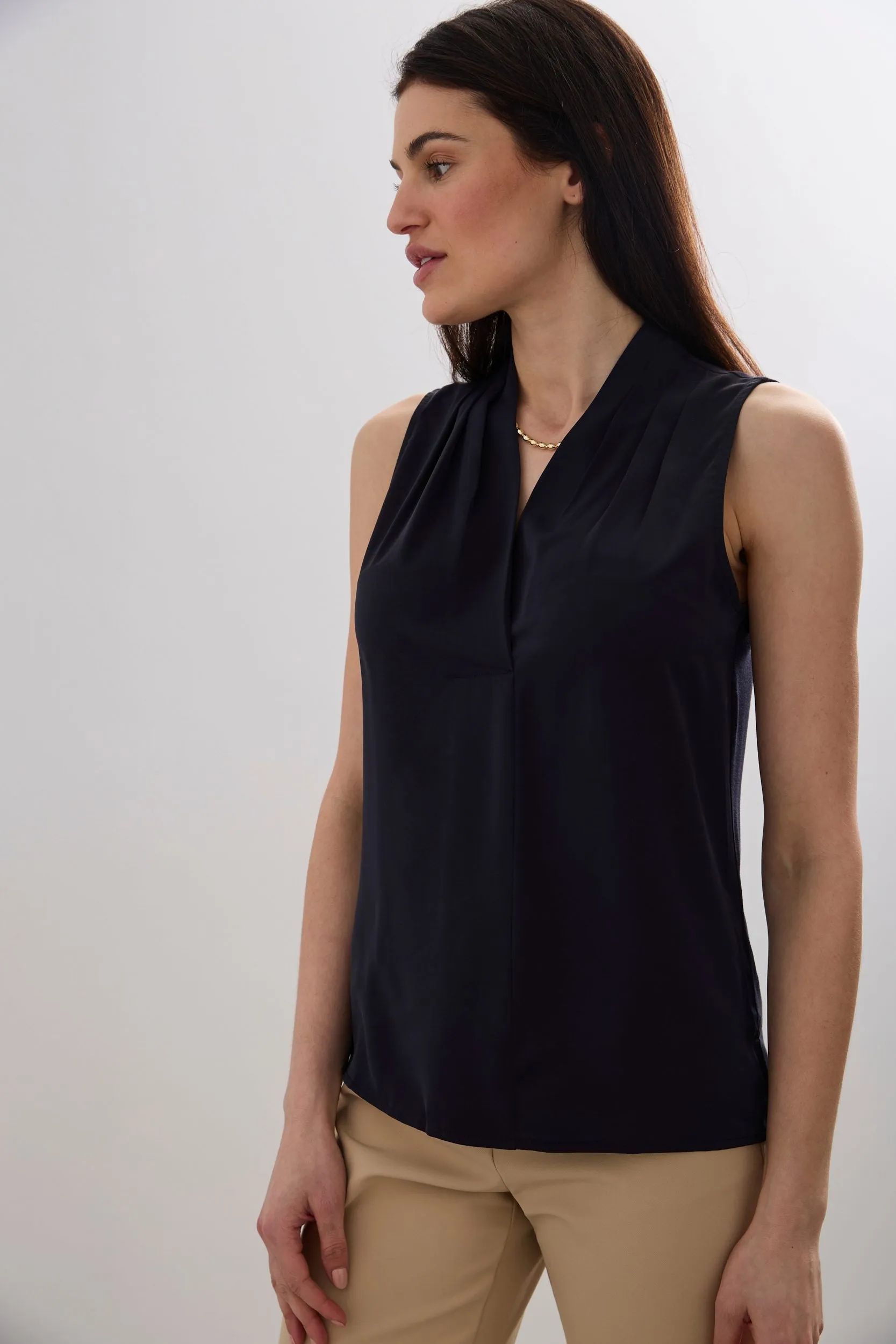 Jersey back sleeveless top sold by Tristan Style
