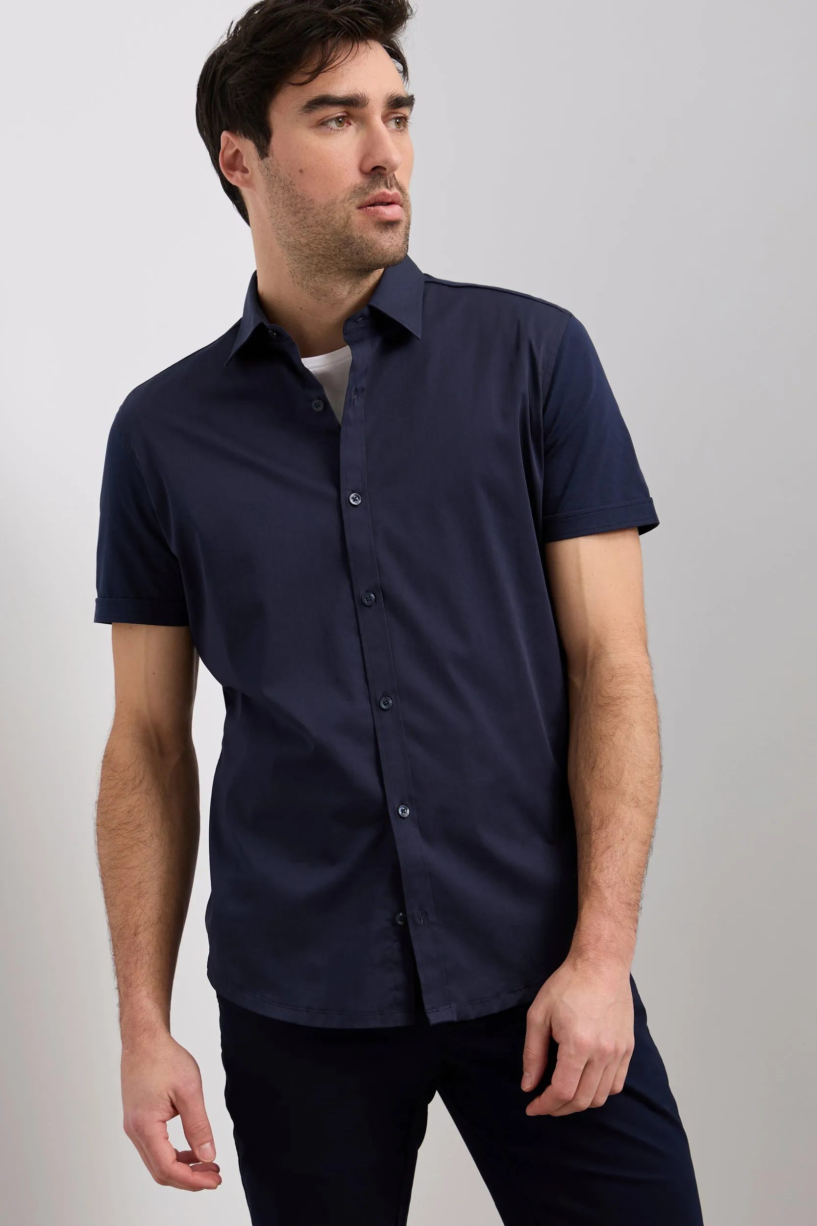 Fitted shirt with jersey back sold by Tristan Style product image thumbnail 3