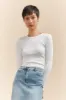 Crew neck ribbed top sold by Tristan Style