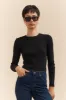 Crew neck ribbed top sold by Tristan Style