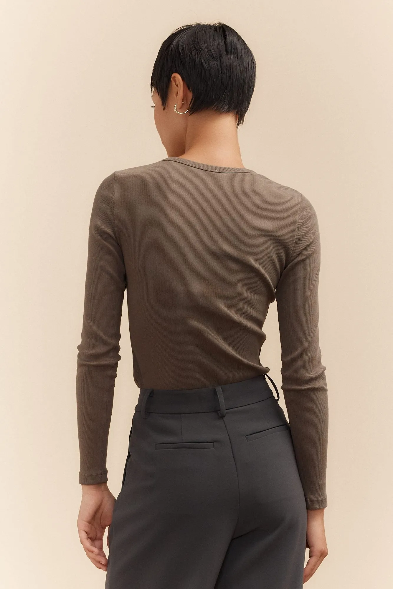 Crew neck ribbed top sold by Tristan Style product image thumbnail 5