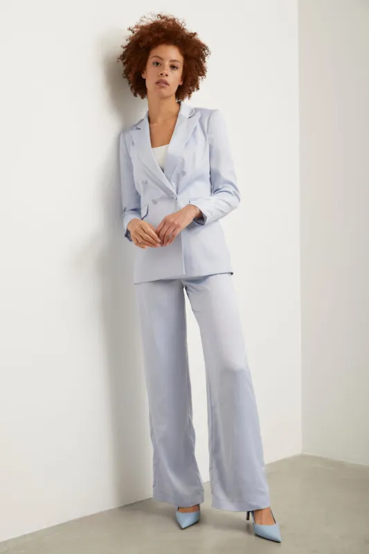 Wide leg fluid pant with pleat sold by Tristan Style
