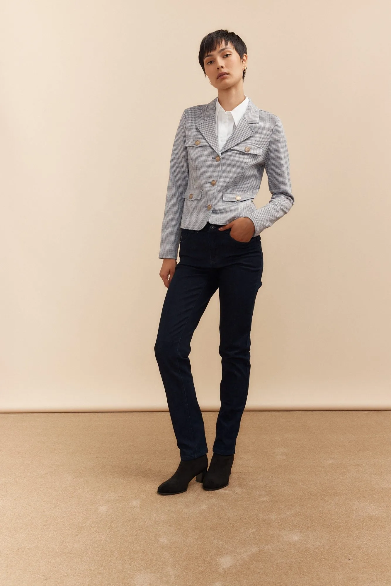 Three-button stretch blazer sold by Tristan Style product image thumbnail 5