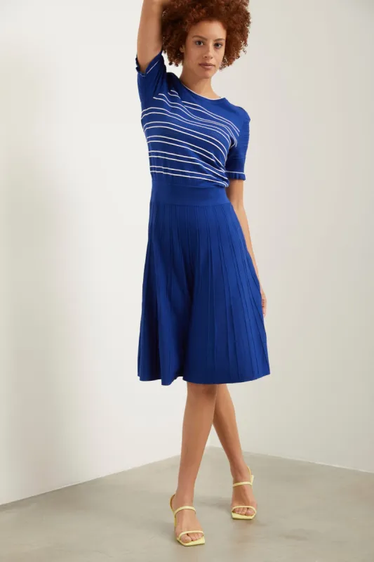 Stripped fit & flare knitted dress sold by Tristan Style