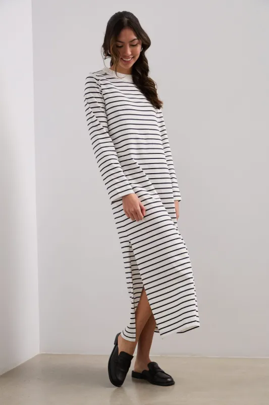 Striped jersey maxi dress sold by Tristan Style