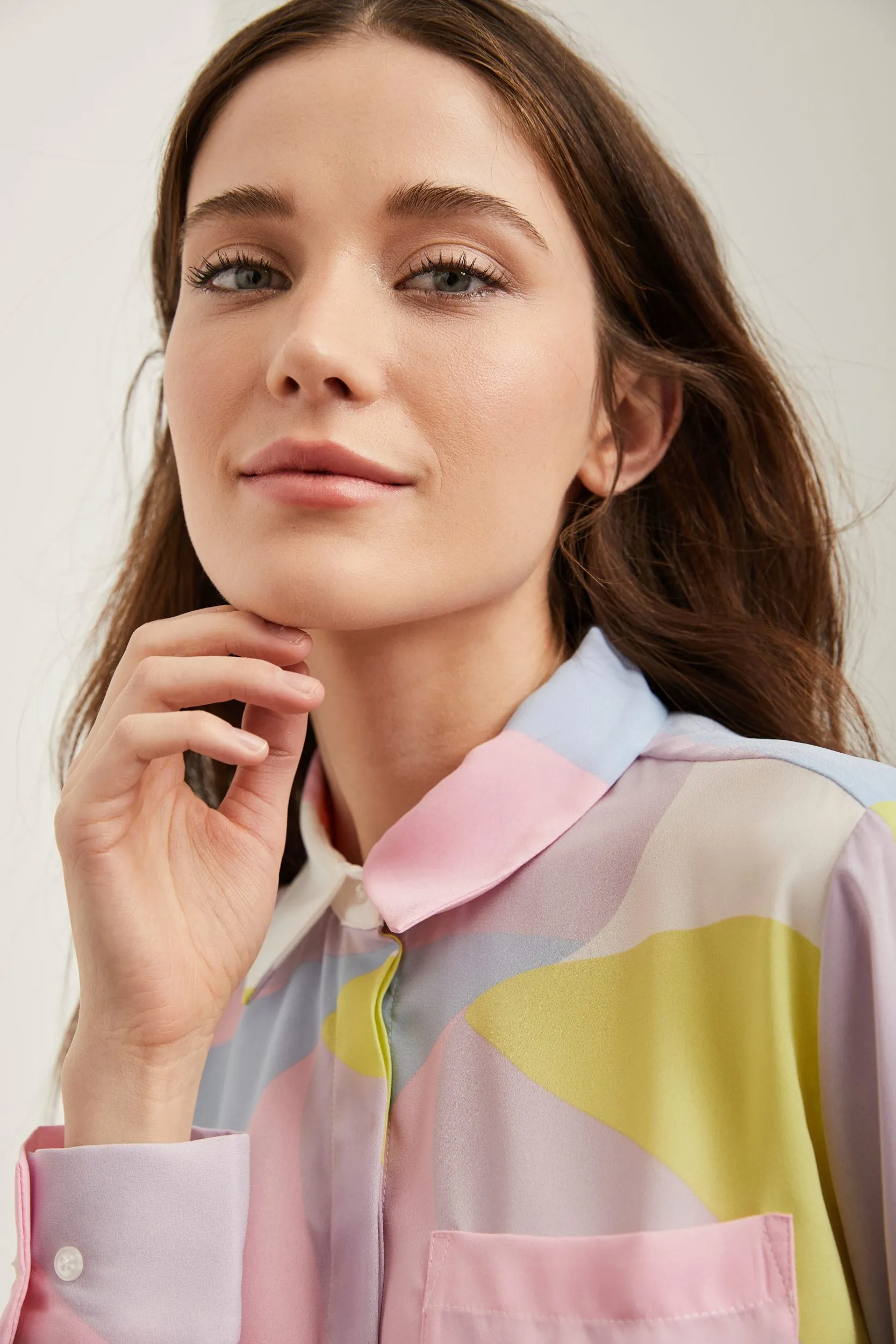 Abstract print cropped shirt sold by Tristan Style product image thumbnail 2