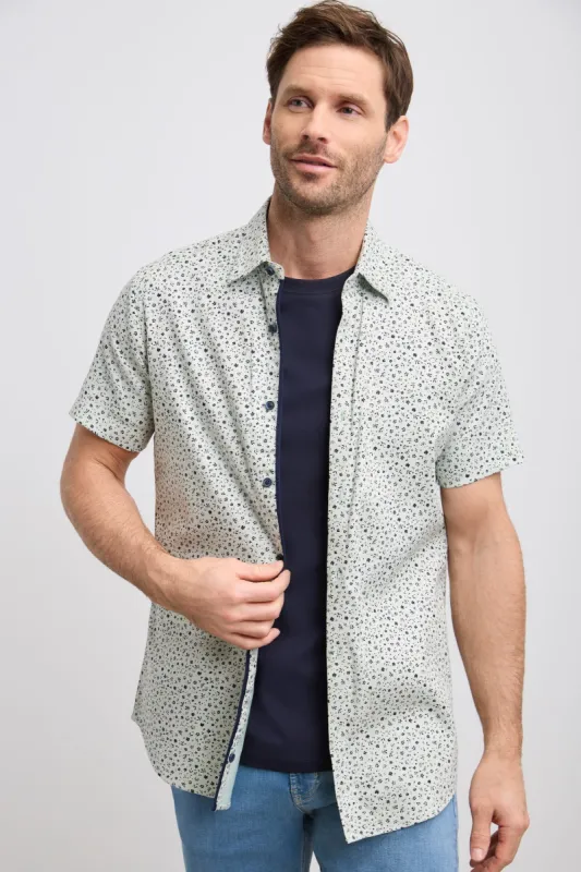 Extra-fitted flower printed shirt sold by Tristan Style