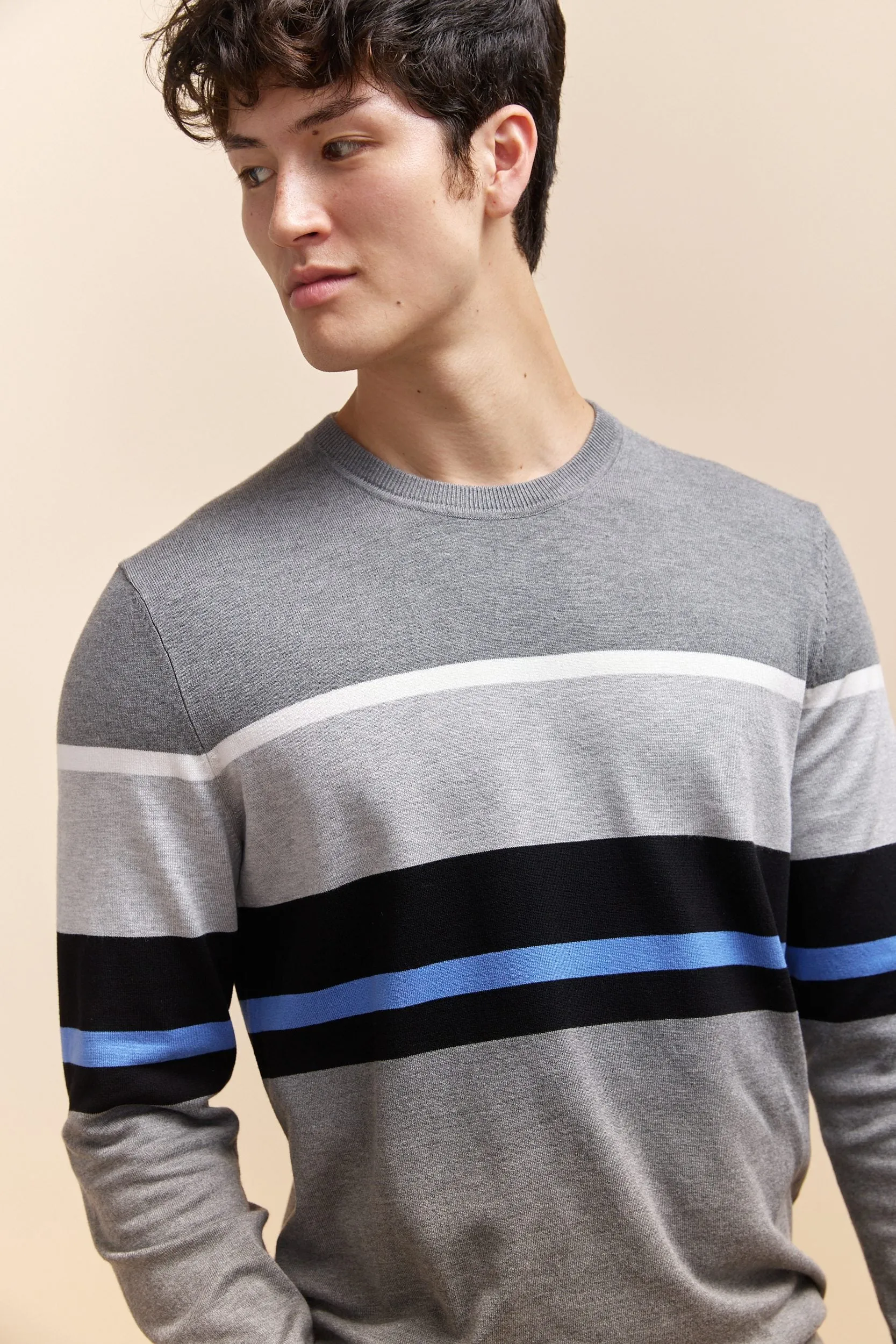 Colour block crew neck sweater sold by Tristan Style product image thumbnail 3