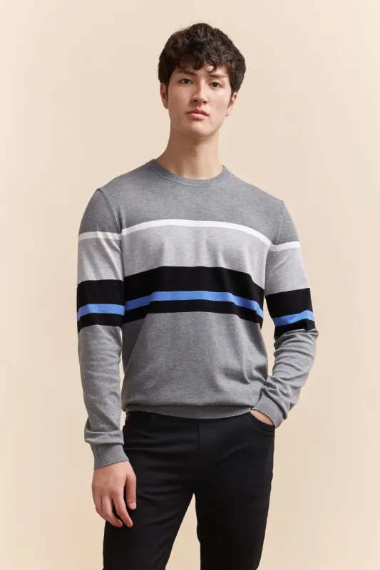 Colour block crew neck sweater sold by Tristan Style