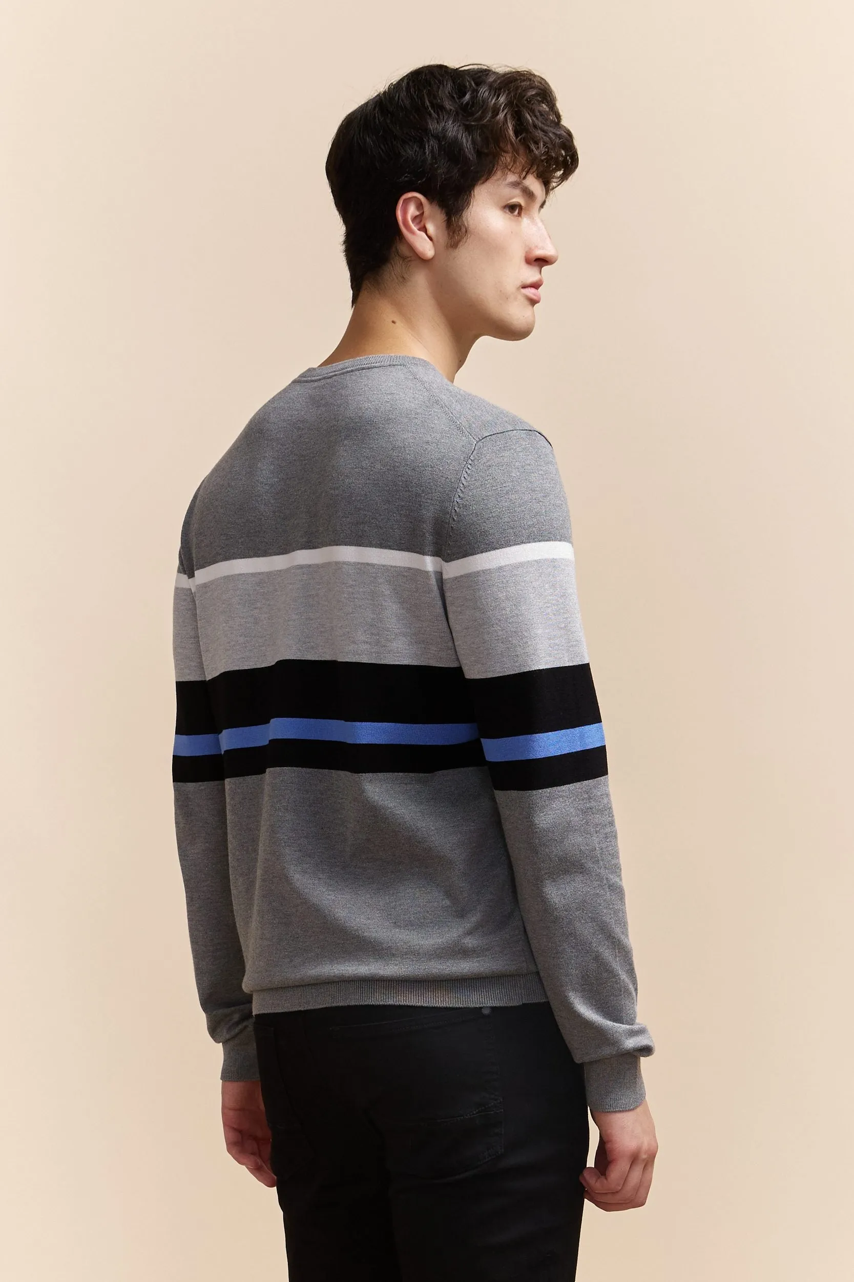 Colour block crew neck sweater sold by Tristan Style product image thumbnail 2